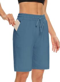 img 4 attached to 🩳 DIBAOLONG Women's Comfy Drawstring Lounge Bermuda Shorts with 3 Pockets - Loose Fit Yoga Shorts