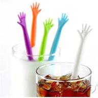 🔳 vibrant reusable stir sticks with adorable arm design logo