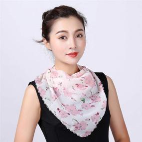 img 1 attached to KESYOO Floral Ear Loops Neck Gaiter: Sun Protection Scarf for Outdoor Activities, Walking, Hiking - Washable Mouth and Neck Cover designed for Women