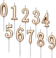 🎂 yaomiao 10 pieces glittery birthday numeral candles - stunning cake decorations for memorable birthday party (champagne gold) logo