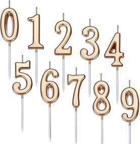 img 4 attached to 🎂 Yaomiao 10 Pieces Glittery Birthday Numeral Candles - Stunning Cake Decorations for Memorable Birthday Party (Champagne Gold)