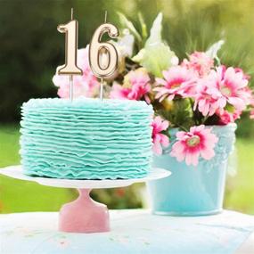 img 1 attached to 🎂 Yaomiao 10 Pieces Glittery Birthday Numeral Candles - Stunning Cake Decorations for Memorable Birthday Party (Champagne Gold)
