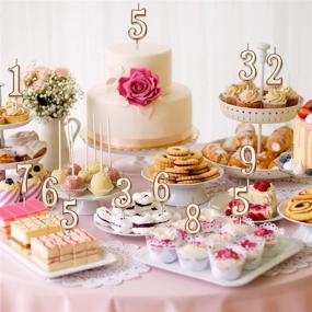 img 2 attached to 🎂 Yaomiao 10 Pieces Glittery Birthday Numeral Candles - Stunning Cake Decorations for Memorable Birthday Party (Champagne Gold)