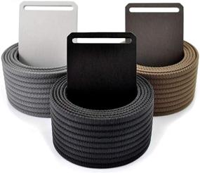 img 4 attached to Mens Belt GRIP6 Black Strap Men's Accessories in Belts