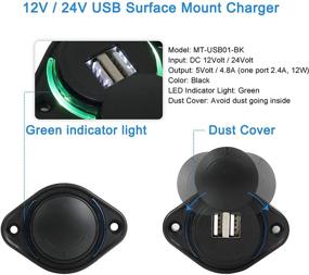 img 3 attached to 🔌 Зарядное устройство Maichis 12V для RV: Быстрое двойное USB гнездо с креплением на стену и автомобильным зарядным устройством - идеально подходит для RV, кемпера, автодома, лодки и многого другого!