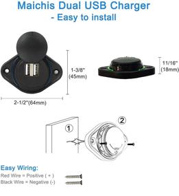 img 2 attached to 🔌 Зарядное устройство Maichis 12V для RV: Быстрое двойное USB гнездо с креплением на стену и автомобильным зарядным устройством - идеально подходит для RV, кемпера, автодома, лодки и многого другого!