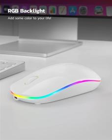 img 3 attached to 🖱️ Nulea LED Bluetooth Mouse, 2.4G Rechargeable Wireless Mouse Dual Mode with Bluetooth 5.0+USB, USB Receiver Included, Laptop Mouse for Laptop, iPad, MacOS, PC, Windows (White)