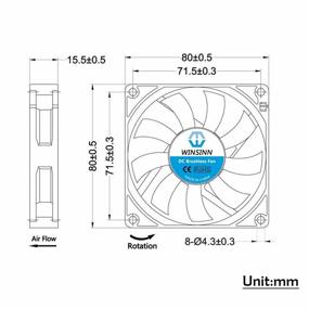 img 3 attached to 🔌 WINSINN 2Pcs 80mm Fan 24V Dual Ball Bearing Brushless 8015 80x15mm - Efficient Cooling for PC Computer Case CPU Set-top Box Router Receiver DVR Playstation Xbox