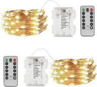 🌟 enhance your décor with 2 pack total 100 led twinkle lights - battery powered, waterproof, and remote controlled for indoor/outdoor wedding party christmas halloween decoration логотип