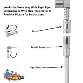 img 1 attached to 💧 Slippery Pete - 90 Degree Grease Gun Coupler: Easy-Snap Solution for Tight Space Grease Fittings