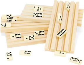 img 1 attached to 🎲 Organize and Enjoy Your Domino Game with Brybelly's Four Plastic Domino Trays