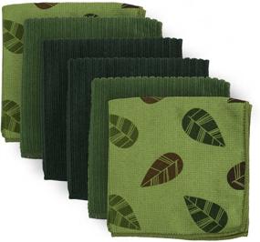 img 4 attached to 🌿 DII Microfiber Cleaning Towels: Ultra Absorbent Green Leaves Set of 4 - Perfect for Kitchens, Dishes, Cars, Dusting, and Drying Rags