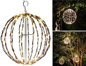 img 2 attached to 🎄 Elf Logic - Outdoor LED 16" Light Balls (3 Pack) Hanging Tree Globe Light - Enhance Your Outdoor Decor with Elf Logic Outdoor Light Balls (3 Pack - 16" Balls)