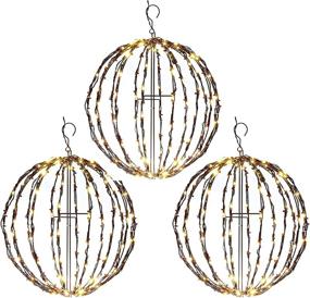 img 4 attached to 🎄 Elf Logic - Outdoor LED 16" Light Balls (3 Pack) Hanging Tree Globe Light - Enhance Your Outdoor Decor with Elf Logic Outdoor Light Balls (3 Pack - 16" Balls)