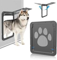 🐾 convenient and secure dog magnetic screen door - self-closing & lockable pet access, ideal for dogs and cats logo