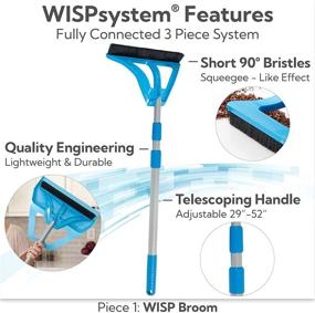 img 2 attached to 🧹 WISP Broom and Dustpan Set - Pet Hair Remover for Carpets, Indoor/Outdoor Telescoping Broom - Complete Household Cleaning Kit with Easy Wall Storage - 52'' Adjustable Handle - 3-Piece Patented WISPsystem in Blue