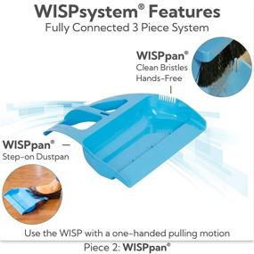 img 1 attached to 🧹 WISP Broom and Dustpan Set - Pet Hair Remover for Carpets, Indoor/Outdoor Telescoping Broom - Complete Household Cleaning Kit with Easy Wall Storage - 52'' Adjustable Handle - 3-Piece Patented WISPsystem in Blue