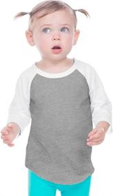 img 2 attached to 👶 Kavio! Infant Jersey Contrast Raglan 3/4 Sleeve: Comfortable and Stylish Babywear