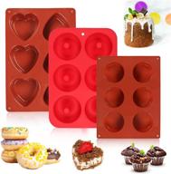 silicone chocolate heart shaped donut non red 3pcs logo