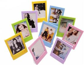 img 4 attached to 📸 Fujifilm Instax Mini Ten Pack: Hellohelio 10 Colorful 3 Inch Borders - Set of 10 Instant Film Photo Frames