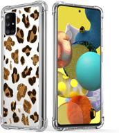 kanghar samsung galaxy a51 5g shockproof clear leopard pattern case - full body protection, durable hard pc + soft tpu bumper, anti-scratch, four corners cushion, crystal cover (6.5inch) logo