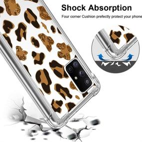 img 3 attached to KANGHAR Samsung Galaxy A51 5G Shockproof Clear Leopard Pattern Case - Full Body Protection, Durable Hard PC + Soft TPU Bumper, Anti-Scratch, Four Corners Cushion, Crystal Cover (6.5inch)