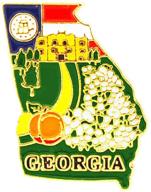 georgia state shaped lapel metal logo