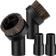 🐎 efficient 2 set round horse hair dust brush with soft bristles - vacuum brush attachment and vacuum hose adapter tool for standard hose логотип