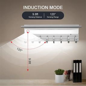 img 1 attached to 🔑 Wall-mounted Key Holder with USB Charging LED Sensor Light - Sleek Silver Grey Key Rack for Home and Office Decor - Removable Hooks for Convenience