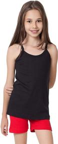 img 4 attached to 👚 Premium Quality CAOMP Girls Camisole Tank Tops: 100% Organic Cotton Undershirts (Pack of 2)