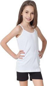 img 2 attached to 👚 Premium Quality CAOMP Girls Camisole Tank Tops: 100% Organic Cotton Undershirts (Pack of 2)