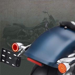 img 1 attached to Повысьте уровень своего Harley Sportster 1200, Dyna, Road King, Street Glide, Softail 2020 с помощью светодиодных задних стоп-сигналов DTR2017 1157: 2-дюймовая красная тормозная фара и дымчатый коврик для объектива.