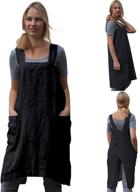 cotton linen cross back apron with big pockets: ideal for women in baking, cooking, bbq & grill! logo