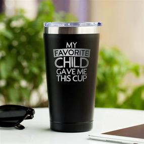 img 2 attached to Best Dad Birthday Gifts - Funny Dad Mug Cup - 16 oz Tumbler - Dad Gifts from Daughter Son Kids - Christmas Gifts For Dad - present Idea for Fathers Day - Gifts for Dad - My Favorite Child Gave Me This Cup