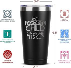 img 1 attached to Best Dad Birthday Gifts - Funny Dad Mug Cup - 16 oz Tumbler - Dad Gifts from Daughter Son Kids - Christmas Gifts For Dad - present Idea for Fathers Day - Gifts for Dad - My Favorite Child Gave Me This Cup