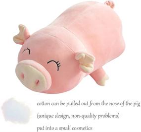 img 3 attached to 🐷 Super Soft Sleeping Piggy Plush Hugging Pillow, Perfect Kids Birthday, Valentines, Christmas Gift with Blink Eyes - 25.5 inches