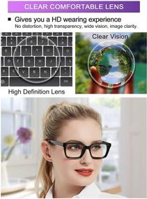 img 1 attached to 👓 Стильные женские модные очки для чтения 1,5 с блокированием синего света для защиты глаз и мужские чтецы 2,0 - WEMOOTANTS