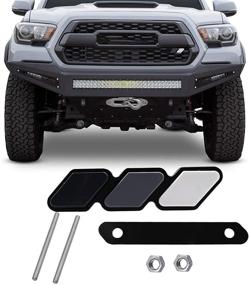 img 4 attached to Аксессуары для декорации с триколорным знаком гриля Jusen для Toyota Tacoma, 4Runner, Tundra, Rav4, Highlander - триколорный значок гриля T-G3Y