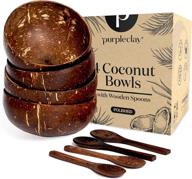 organic coconut bowls with sustainable wooden spoons set логотип