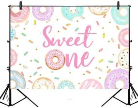 img 1 attached to 🍩Сладкий фон с днем рождения (Sweet One Birthday Backdrop): тема с пончиками - 7х5 футов фон для фотографий на день рождения для девочек