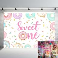 🍩сладкий фон с днем рождения (sweet one birthday backdrop): тема с пончиками - 7х5 футов фон для фотографий на день рождения для девочек логотип