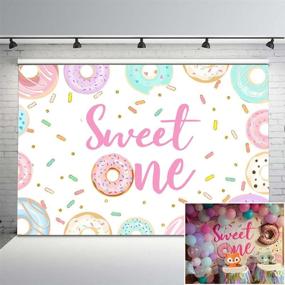 img 4 attached to 🍩Сладкий фон с днем рождения (Sweet One Birthday Backdrop): тема с пончиками - 7х5 футов фон для фотографий на день рождения для девочек