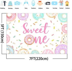 img 3 attached to 🍩Сладкий фон с днем рождения (Sweet One Birthday Backdrop): тема с пончиками - 7х5 футов фон для фотографий на день рождения для девочек