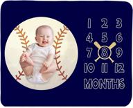 👶 boy's monthly milestone blanket for babies in kids' home store logo