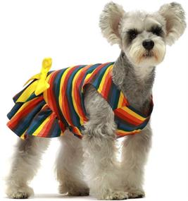 img 3 attached to 🐶 Fitwarm Striped Dog Dress: Stylish, Comfortable 100% Cotton Puppy Vest - Perfect Casual Attire for Your Pet