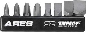 img 4 attached to ARES 70013 - 8-Piece S2 Steel Impact Driver Bit Set: Phillips 1-4 & Slotted 1/4-1/2 Inch - Premium S2 Steel Construction