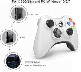 img 2 attached to 🎮 VOYEE Wireless Gamepad for Xbox 360 & Slim/PC Windows 10/8/7, with Enhanced Joystick/Double Shock (White)