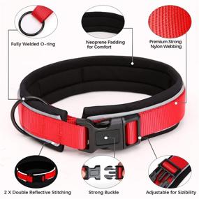 img 1 attached to 🐶 Tilasickel Reflective Dog Collar: Widened and Thickened, Breathable Soft Neoprene Padding, Adjustable Nylon Collar for Small, Medium, and Large Dogs - 3 Sizes, 5 Colors!