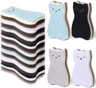 🐱 set of 8 cat shaped kitchen sponges - double-sided cleaning dish sponges for kitchen, fruits, plates, and bathrooms - available in 4 colors logo