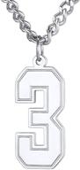 🏀 u7 inspirational sports necklace: 18k gold plated stainless steel jersey number pendant with 22" cuban chain - ideal for men and women logo